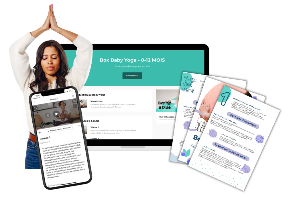 La Box Baby Yoga : interface web, app mobile et fiches PDF imprimables
